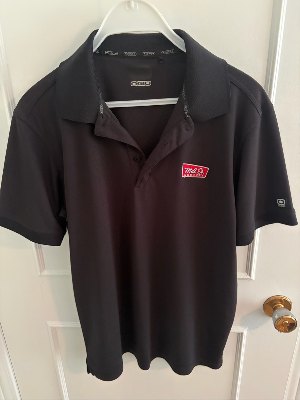 OGIO Black Men's Polo with Mill St. Brewery Patch